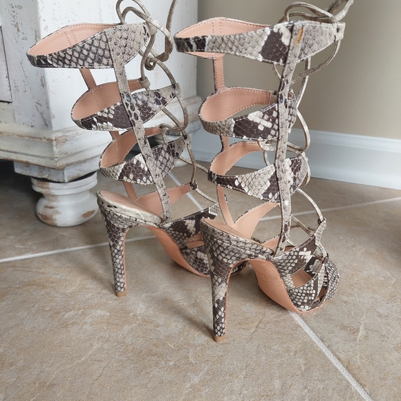 Free People J/Slides Snakeskin gladiator stilettos - Picture 2 of 5